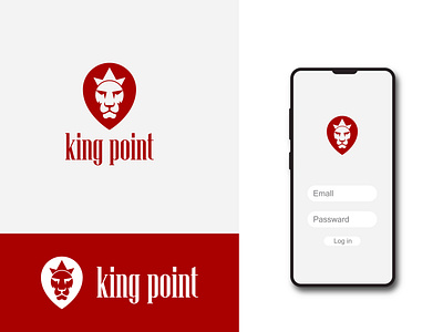 King point logo design. Lion location with king logo app apps logo branding design gradient logo illustration king location king logo lion location lion logo location logo logo logo design nature tour travel ui vector