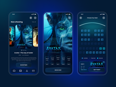 Movie Ticket Booking app concept app design ui uiux ux