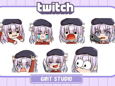 Arisu Twitch Emotes Cute cartoon cute emotes kawaii twitch emotes