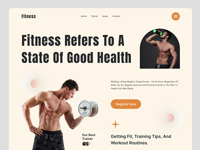 Fitness Header Design. best ui creative ui design design fitness fitness club fitness header fitness website gym header health health header home page home page design modern ui popular ui ux web design website