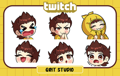 Aronplay Twitch Emotes Cute cartoon cute emotes kawaii twitch emotes