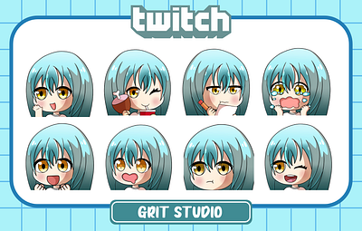 Rimuru Twitch Emotes Cute cartoon cute emotes kawaii twitch emotes