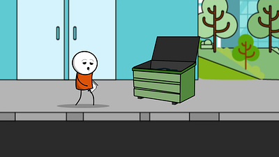 Dumpster Throw animation motion graphics