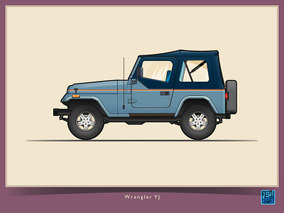 The Art of Wheels Wrangler YJ 4wd design illustration illustration art jeep off road vector vector art vector illustration vectorart vehicle wrangler