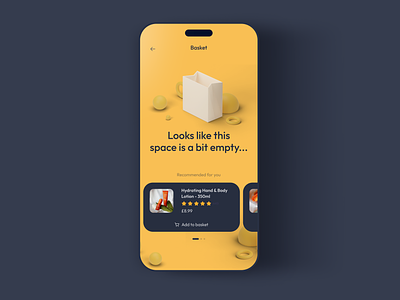 Empty basket concept basket empty basket shopping app ui design