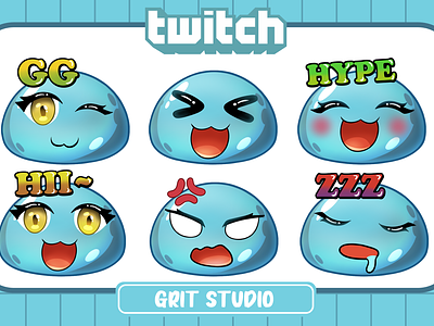 Slime Twitch Emotes Cute cartoon cute emotes kawaii twitch emotes