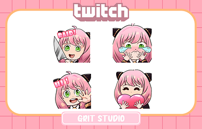 Anya Twitch Emotes Cute cartoon cute emotes kawaii twitch emotes