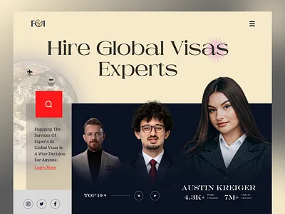 Visa experts🌎 website consultation experience experts flight global global visa homepage landing page minimal product design ui design user interface uxui visa visa consultants visa expert web design website