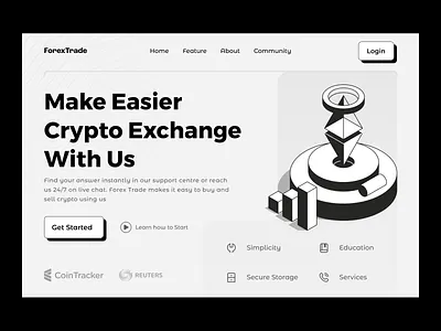 Cryptocurrency Landing Page bitcoin landing page branding cryptocurrency design graphic design illustration logo mobileapp tecorb trading landing page ui userinterface vector