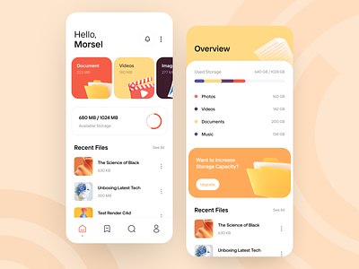 File Manager Mobile App. app app design concept creative design document download downloads file manager files inspiration ios mobile orix product security storage ui upload ux