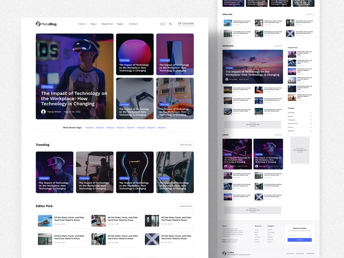 Blog UI designs, themes, templates and downloadable graphic elements on ...