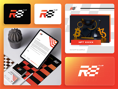 Race 8 Club Logo and Visual Identity binance bitcoin blockchain brand brand and identity brand guideline brand identity branding coin crypto cryptocurrency design ido invest logo logocollection metaverse money nft race