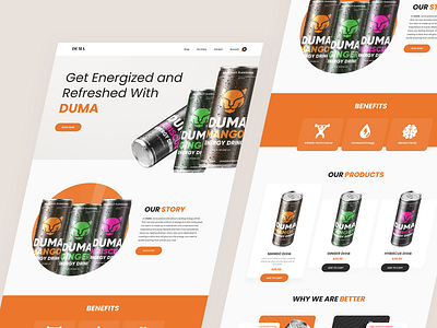 Energy Drink Landing Page & Branding branding desig energy drink ui ux web design