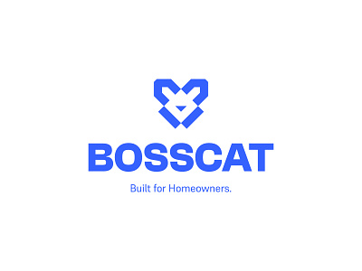 Bosscat Branding abstract boss brand branding cat home house identity logo real estate realty renovation