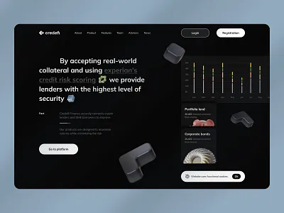 Credefi - Crypto lending for real-economy projects crypto crypto website cryptocurrency finance finance saas fintech fintech saas landing page modern saas saas ui design saas web saas website design startup web design website design