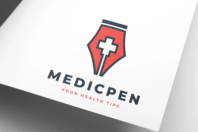 Health Blogger Writer - Medical Prescription Pen Logo abstract md