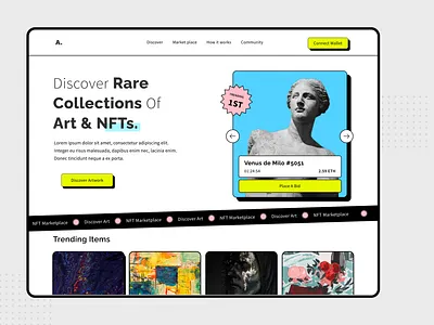 NFT Landing Page banner hero nft nft banner nft landing page ui ui ux design