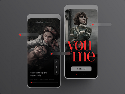 Dating app (Design+Prototype+MVP) app branding design interface iphone ui