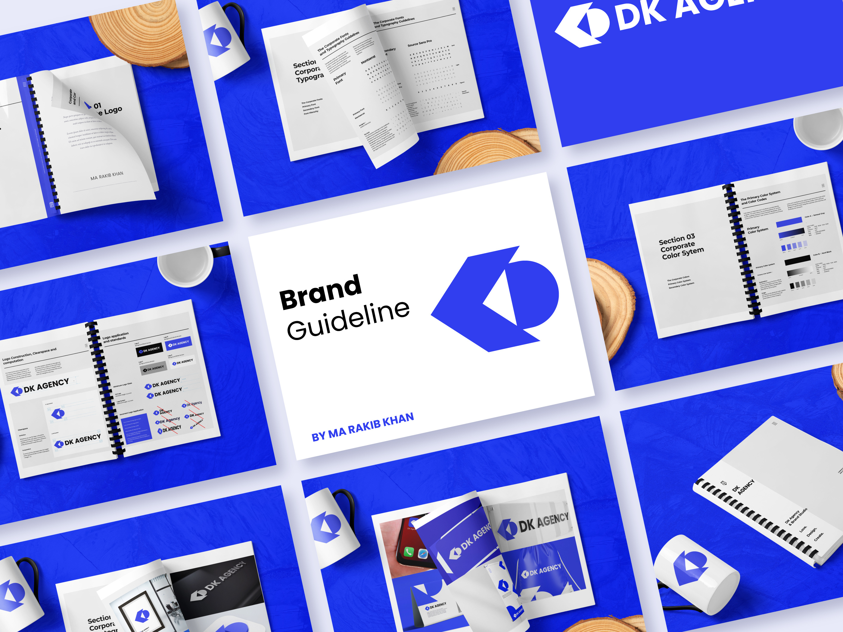 Brand Identity design, visual brand guideline, DK logo concepts by MA