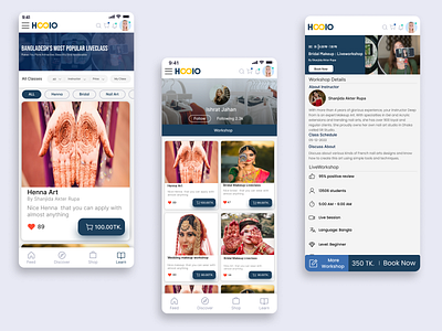 Hoolo Workshop pages branding clean ui course design course page design e commerce graphic design illustration logo mobile ui payment trendy design typography ui ux vector