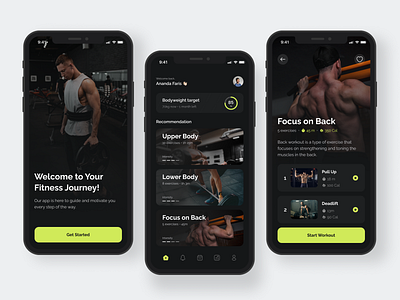 Fitness App app design fitness gym mobile sport ui workout