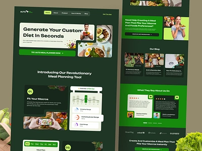 Auto Meal Planner - Redesign agency app branding clean design diet fruit health healthy food illustration landing page logo planner redesign tracker ui ux vegetable web design website