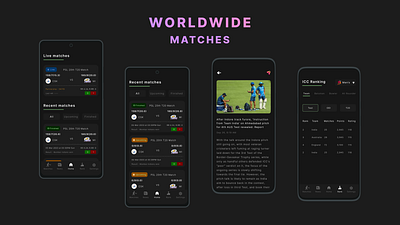 Live Match Score adobe xd app branding cricket design figma live score logo ui uiux ux