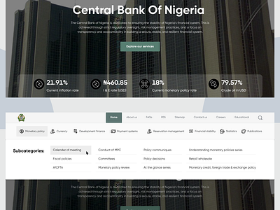 Central Bank Of Nigeria website Redesigned bank central bank of africa central bank of nigeria central bank of nigeria redesign digital banking economic development finance financial stability monetary policies online banking website redesign