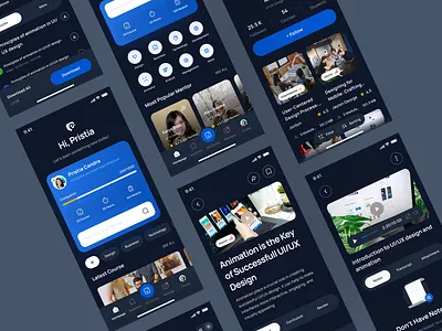 Eduline - Online Learning App UI Kit branding course design edmodo education elearning graphic design illustration ios design learning app mobile skillshare student udemy ui ui kit ui8 uidesign uikit ux
