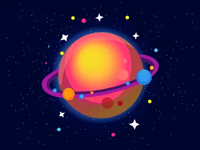 Planet illustration 3d adobaillustration animation gallaxy graphic design illustrator mayak31 planetillustration ui