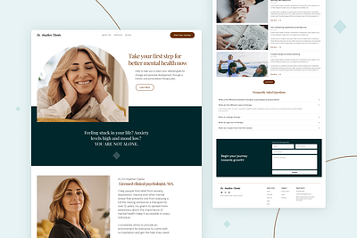 Mental Health Landing Page creative design elegant health landing page mental health modern psychologist therapist therapy ui webflow template website