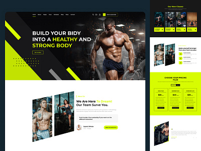 Fitness Landing Page agency clean design exercise fitness fitness club gym health healthy homepage landing page muscle online class online learning sport training ui ux web design website