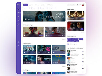Movie Streaming Platform category dashboard genre movie movie platform movie service streaming streaming service tv service ui ux