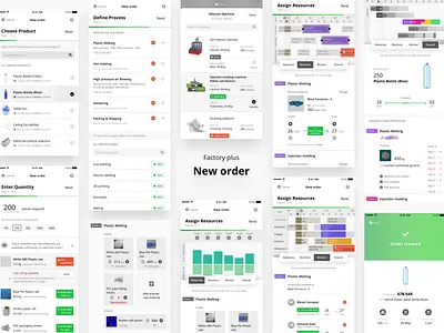 Factory order management app enterprise factory gantt chart mobile app neat ui order management scheduling interface visual design