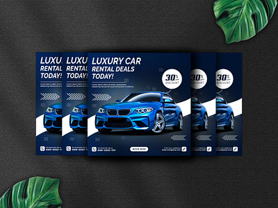 Luxury Car Rent Social Media Post branding design graphic design illustration instagram post minimal smm social media post vector
