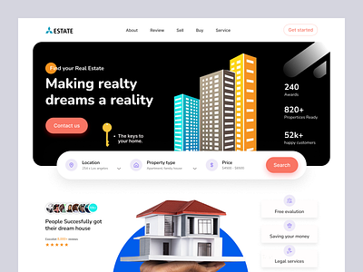 Real Estate Website design corporate graphic design homepage website house housing interface landing page nooktiva uxui design agency properties property real estate real estate agency real estate agent realestatelife ui ux design web design website design