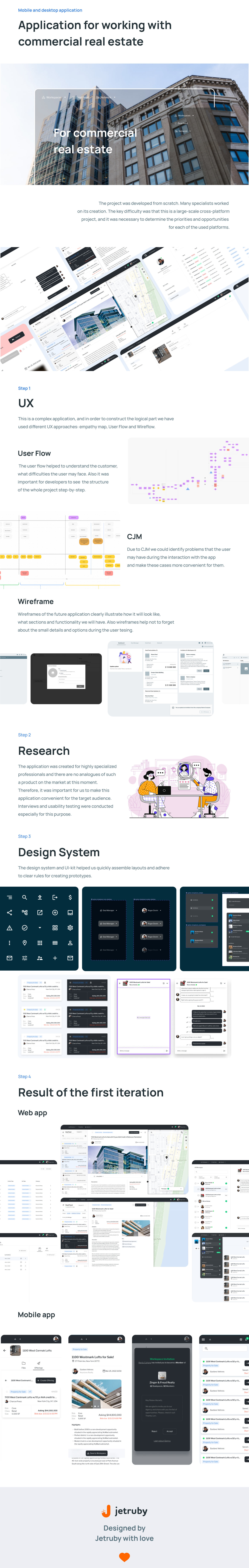 Application for working with commercial real estate app branding design figma mobile app network real estate table ui ui kit ux web web app