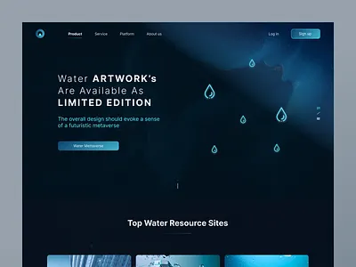 Water Mettaverse Crypto currency - blockchain tech - UX/UI blockchain buy water clean crypto crypto currency dark ui design ethereum exchange meta minimal trading ui ux water water company water mettaverse web 3.0 web design website
