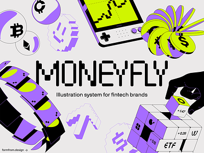 Moneyfly - Illustration System 3d banking defi digital finance fintech gadget illustration illustration pack illustration system isometric money vector web