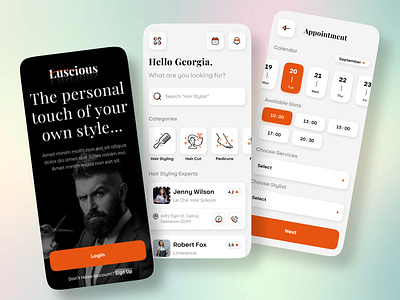 On-demand Salon Services App app design app development beauty app booking hair salon hair salon app hair spa hair stylist haircut hairstyle mobile app mobile app design mobile ui salon appointment app salon booking app ui ui design uiux ux ux design