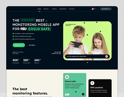 Safe control website | Monitoring app branding design illustration typ typography ui ux web website