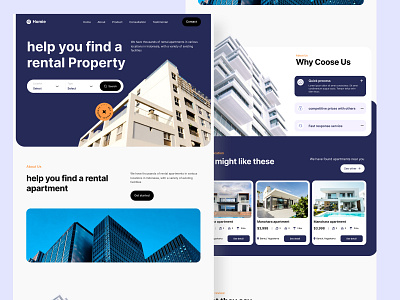 Homie website - Rental property design ui ux