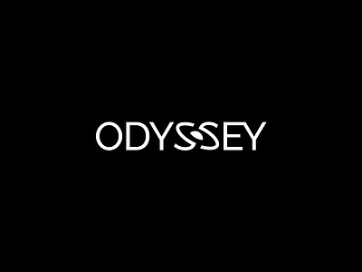 Odyssey arts music industry black hole branding double meaning logo concept negative space odyssey planet ring roxana niculescu simple space travel universe wordmark