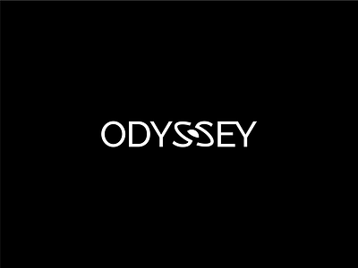 Odyssey arts music industry black hole branding double meaning logo concept negative space odyssey planet ring roxana niculescu simple space travel universe wordmark