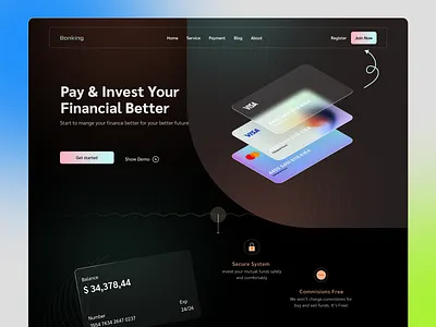 Digital Banking service - Landing page banking landing page design banking system banking website best landing page digital service finance landing page ui ux design website design website landing page website ui ux