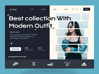 Fashion Web Site Design: Landing Page / Home Page UI apparel beauty clothing brand clothing company clothing website ecommerce fashion figma home page landing page modern online shop online store outfit streetwear style ui ux web design web header