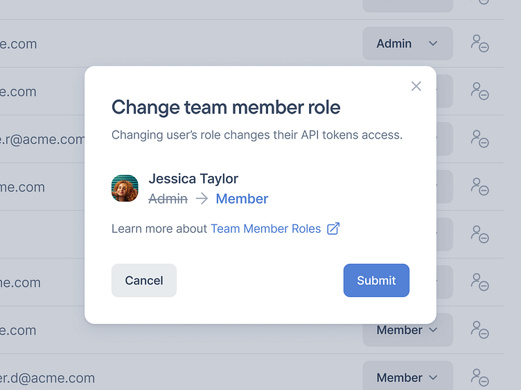 Organization Access Control - Team Members List by usrnk1 on Dribbble