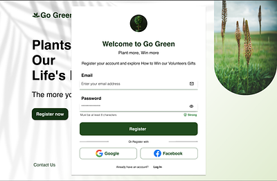 sign up page -001#DailyUI sign up page of planting website