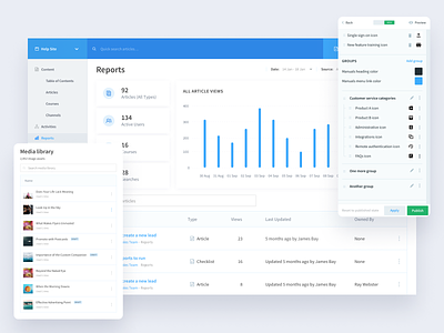 ScreenSteps - Web App application chart clean media library screensteps sidebar table ui ux web app