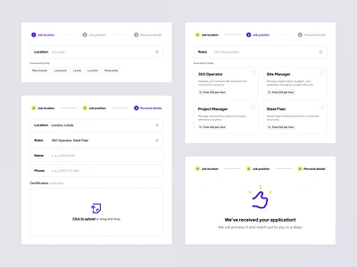 BuildStream — Application Form clean construction form multi step multi step form tonik ui ui elements ux visual website